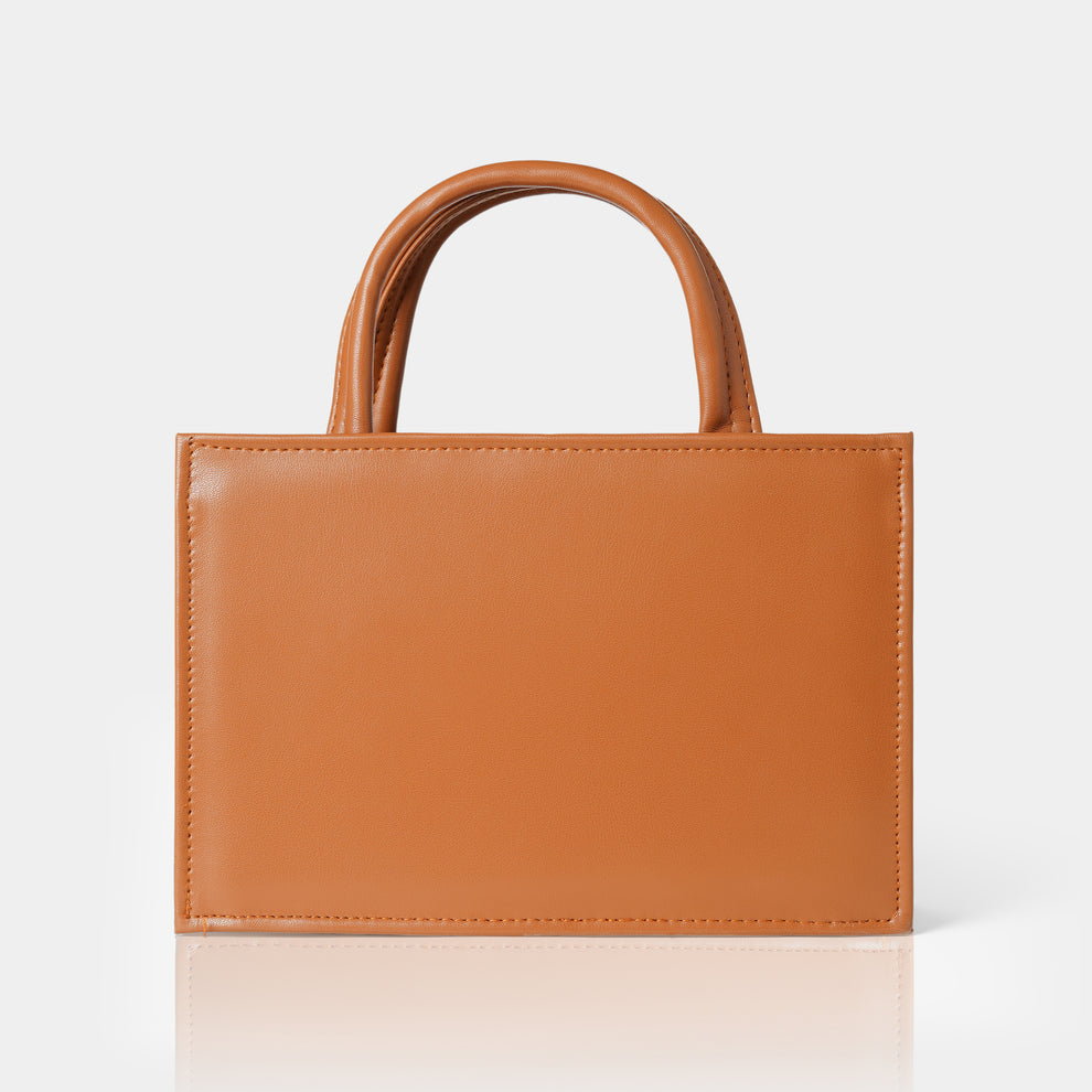 A Premium Elegant Bow Detail Handbag – Luxury Mini Tote for Women (Brown)