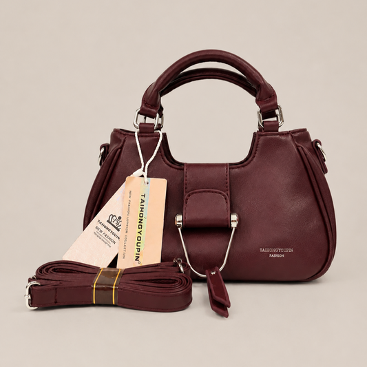 A red Mini Leather Handbag β Burgundy | Top Handle Crossbody Bag