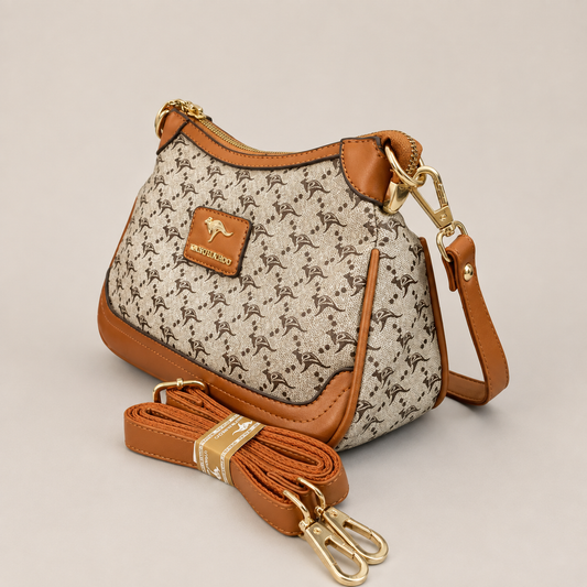 Premium Brown Caramel Horse Logo Handbag β Womenβs Luxury Shoulder & Crossbody Bag