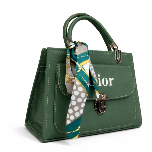 Elegant Structured Top Handle Handbag – Premium Faux Leather Mini Tote (Classic Green)