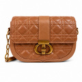 Caramel Quilted Crossbody Bag