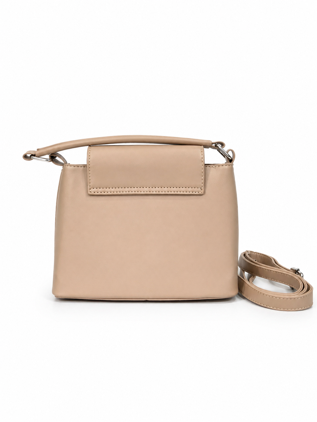 A Elegant Nude Mini Top-Handle Crossbody Bag