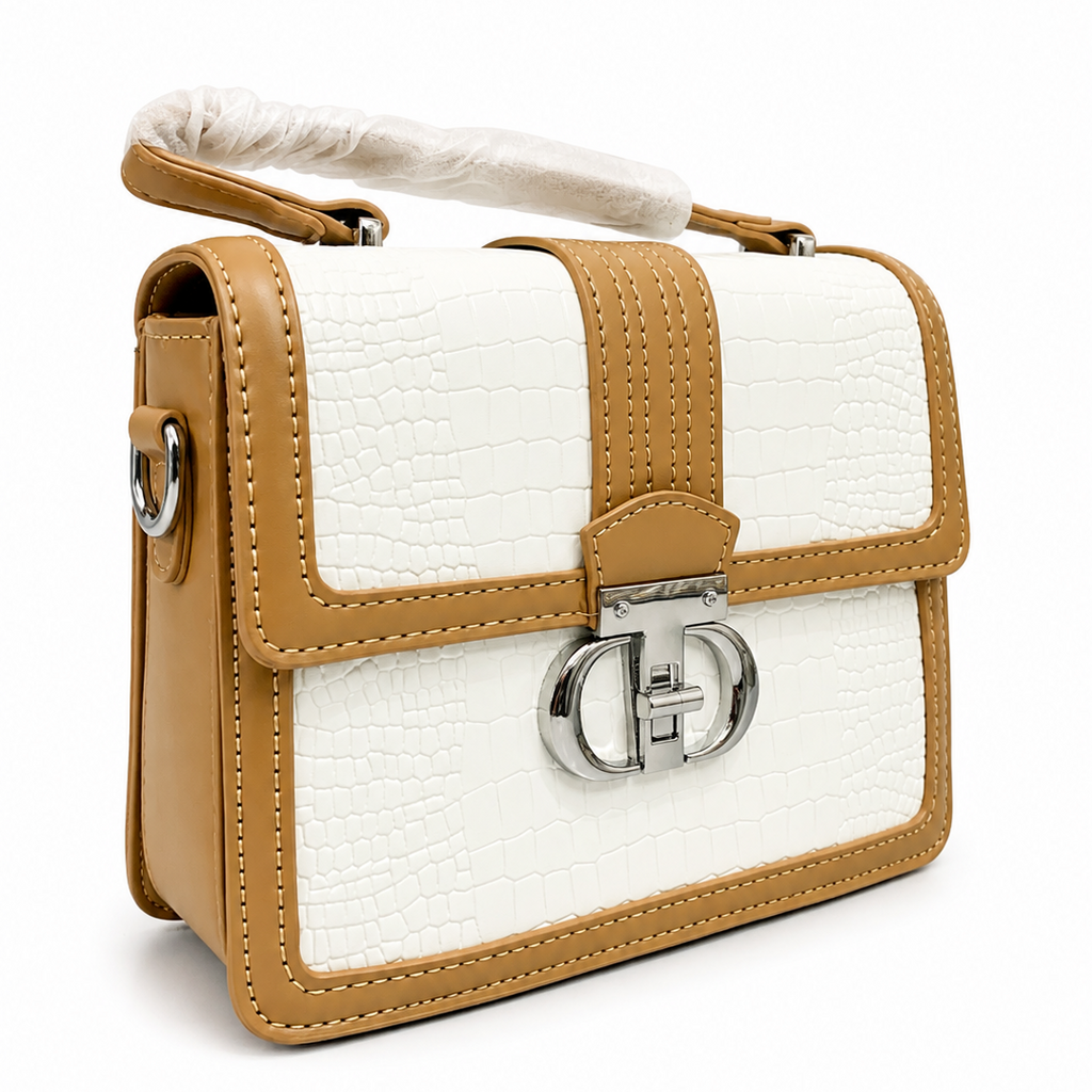 Elegant Croc-Texture Tan