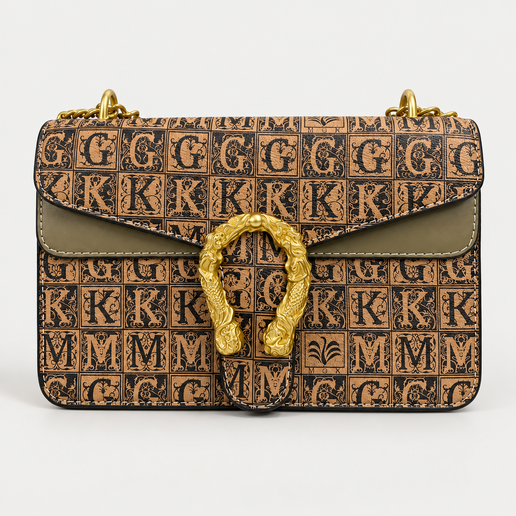 Elegant Vintage Monogram Shoulder Bag For Women