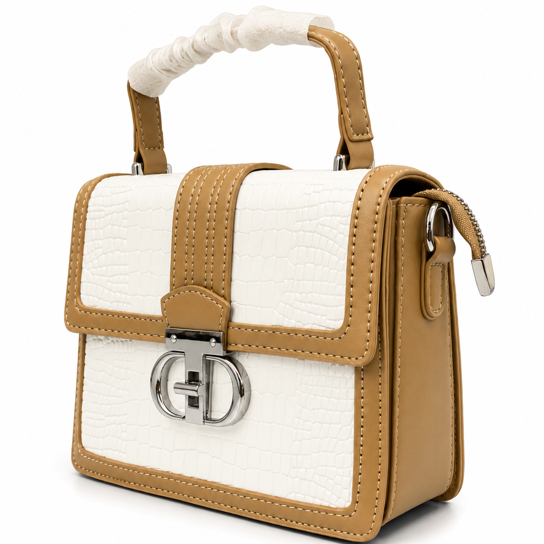 Elegant Croc-Texture Tan