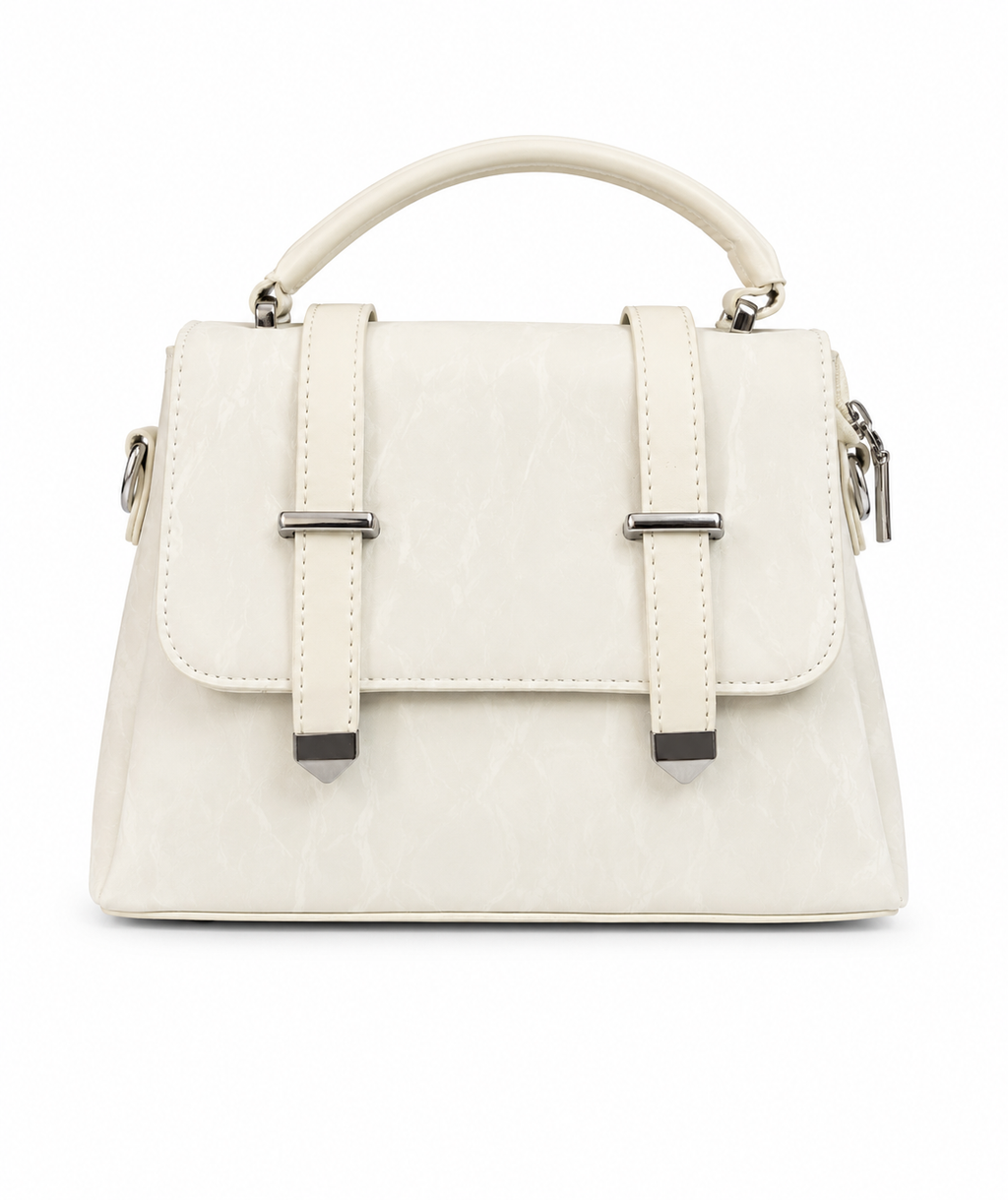 Elegant Ivory Structured Handbag For Everyday Style