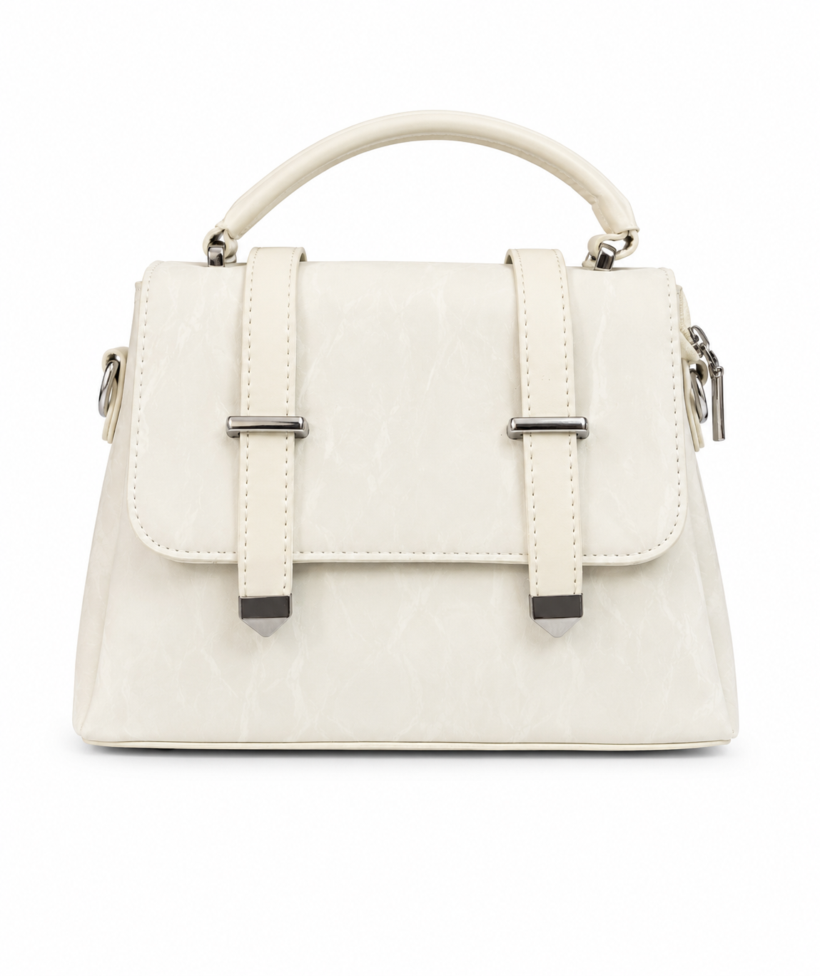 Elegant Ivory Structured Handbag For Everyday Style