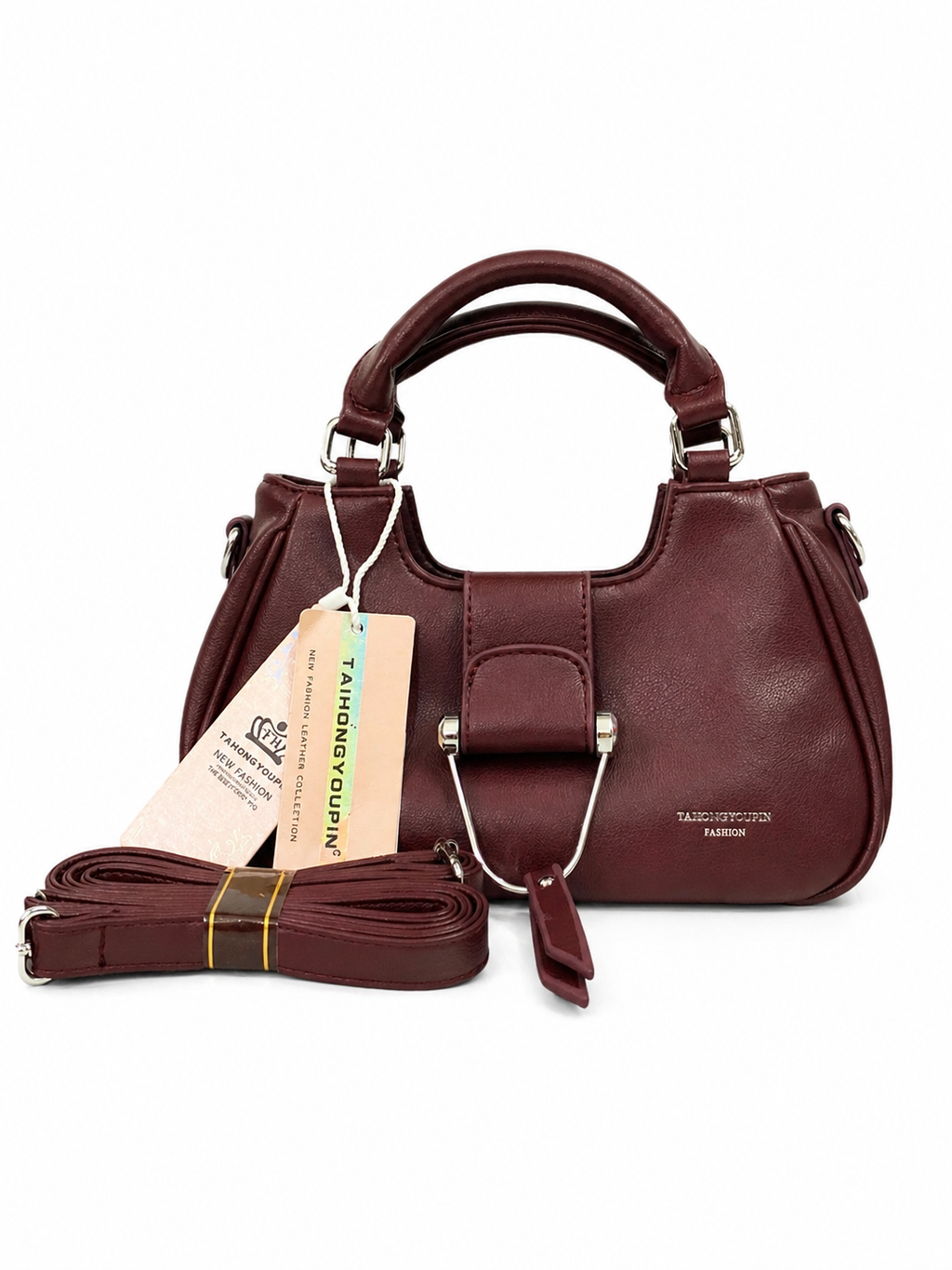 A red Mini Leather Handbag – Burgundy | Top Handle Crossbody Bag