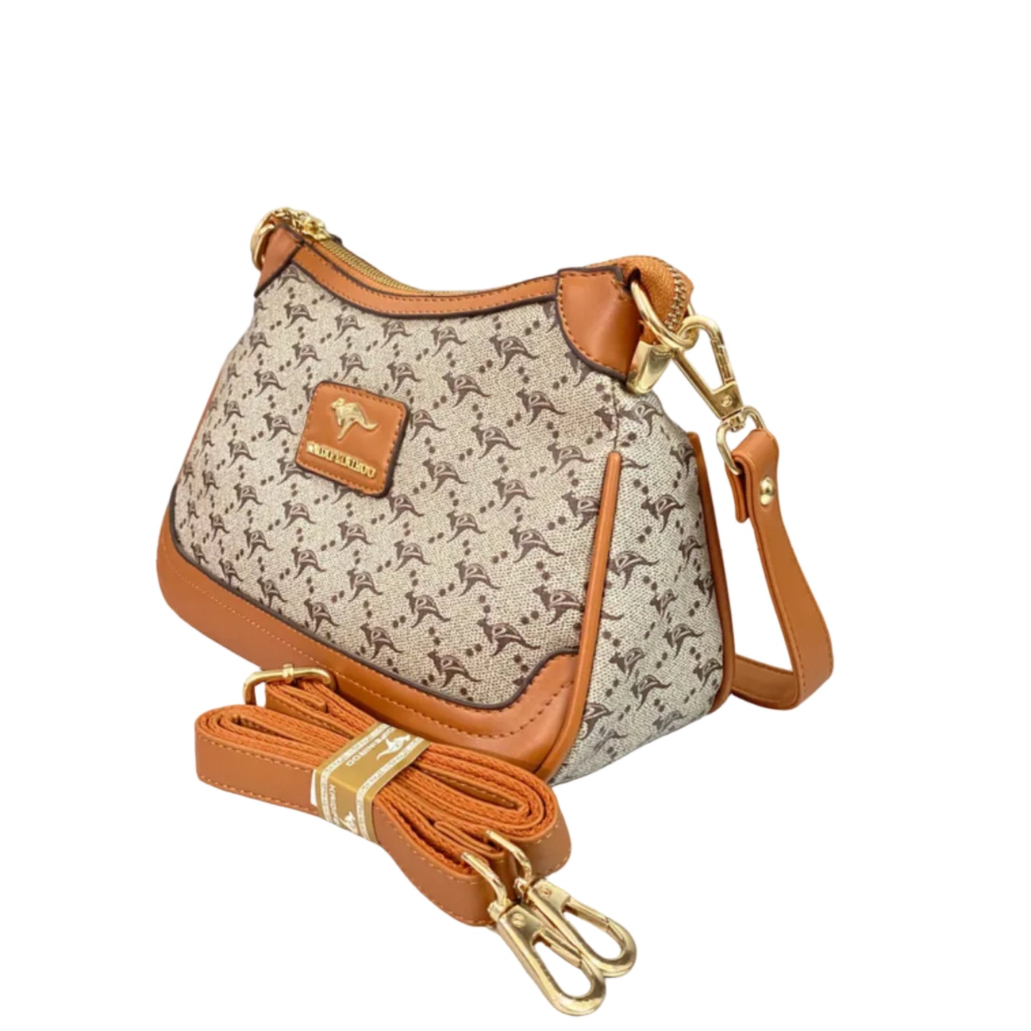 Premium Brown Caramel Horse Logo Handbag – Women’s Luxury Shoulder & Crossbody Bag