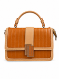 Chic Caramel Textured Flap Shoulder Bag