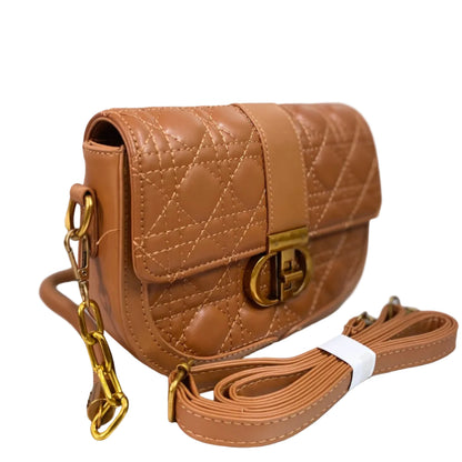 Elegant Brown Women’s Handbag | Premium PU Leather Shoulder & Crossbody Bag