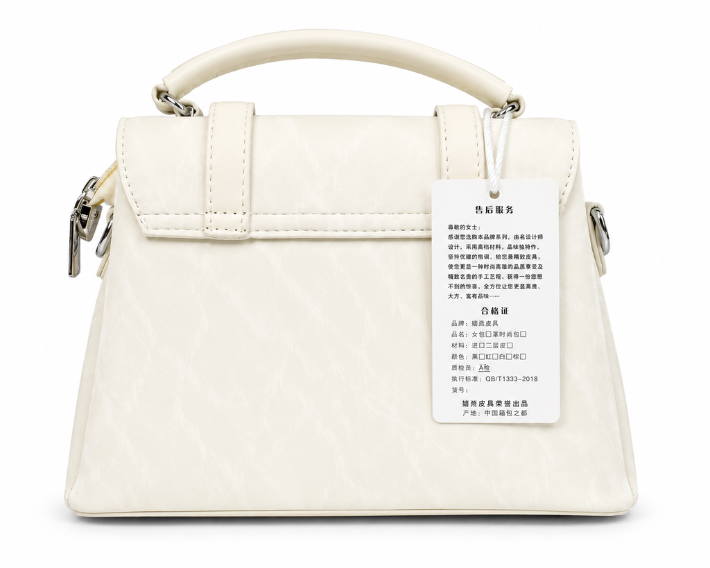 Elegant Ivory Structured Handbag For Everyday Style