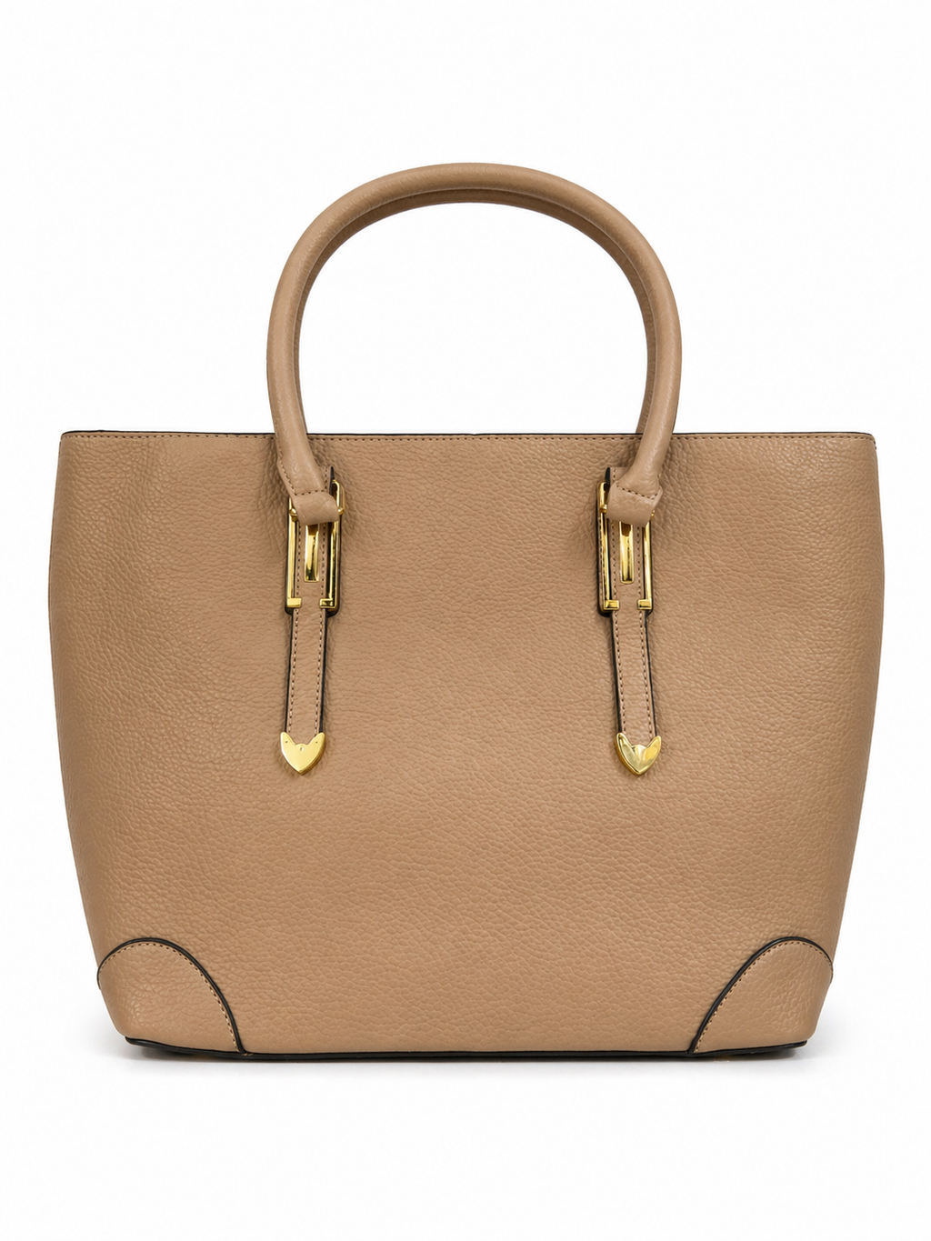 Classic Beige Pebbled Leather Tote Bag – Minimal Everyday Handbag