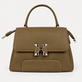 Elegant Pebbled Leather Top Handle Handbag