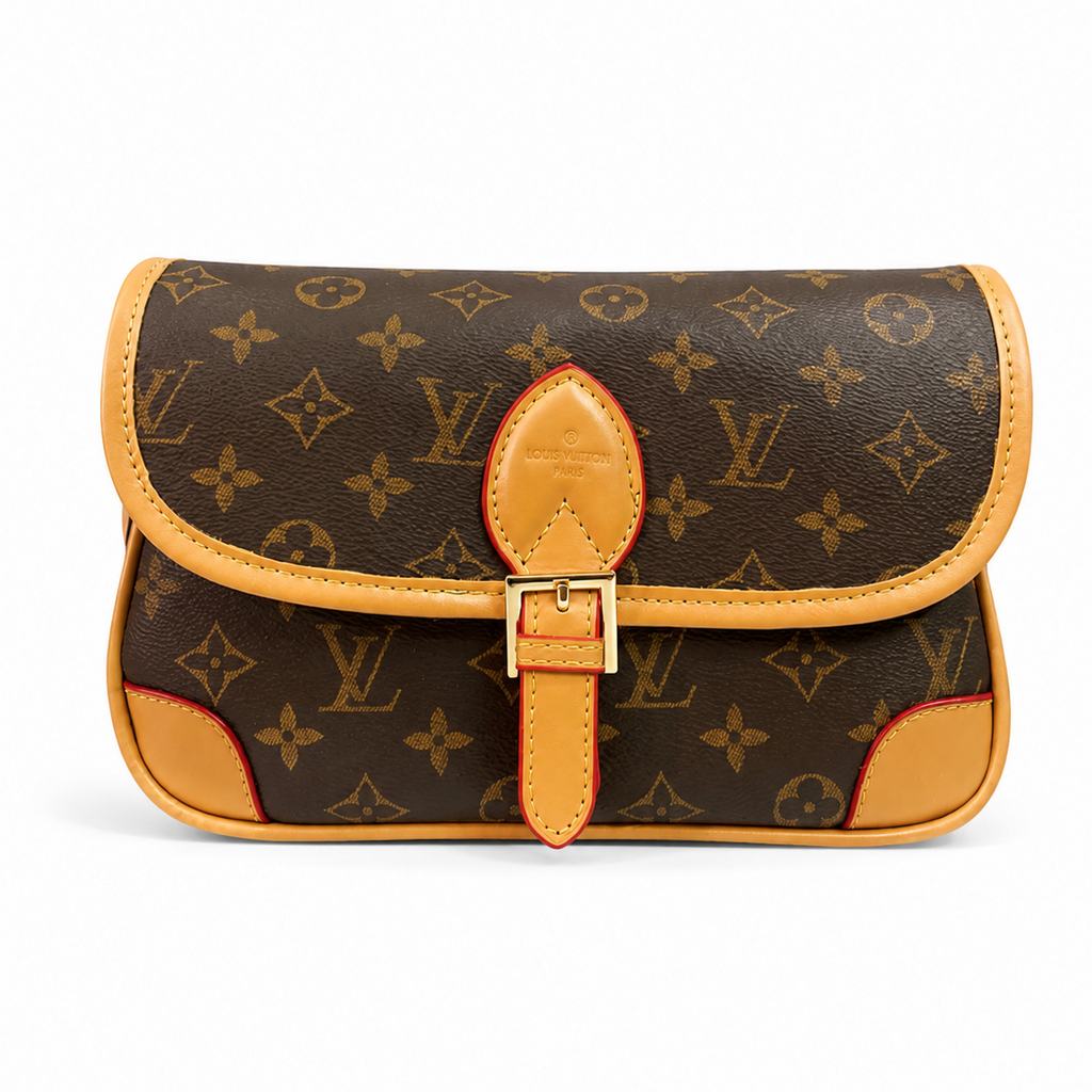 Elegant Vintage Monogram Crossbody Handbag