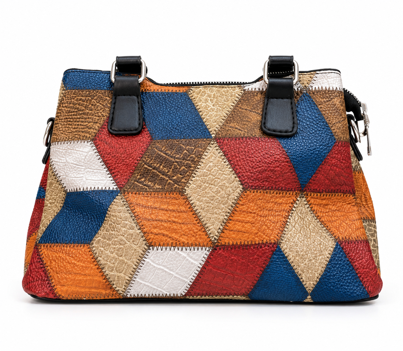 Multicolor Patchwork Charm Tote Bag