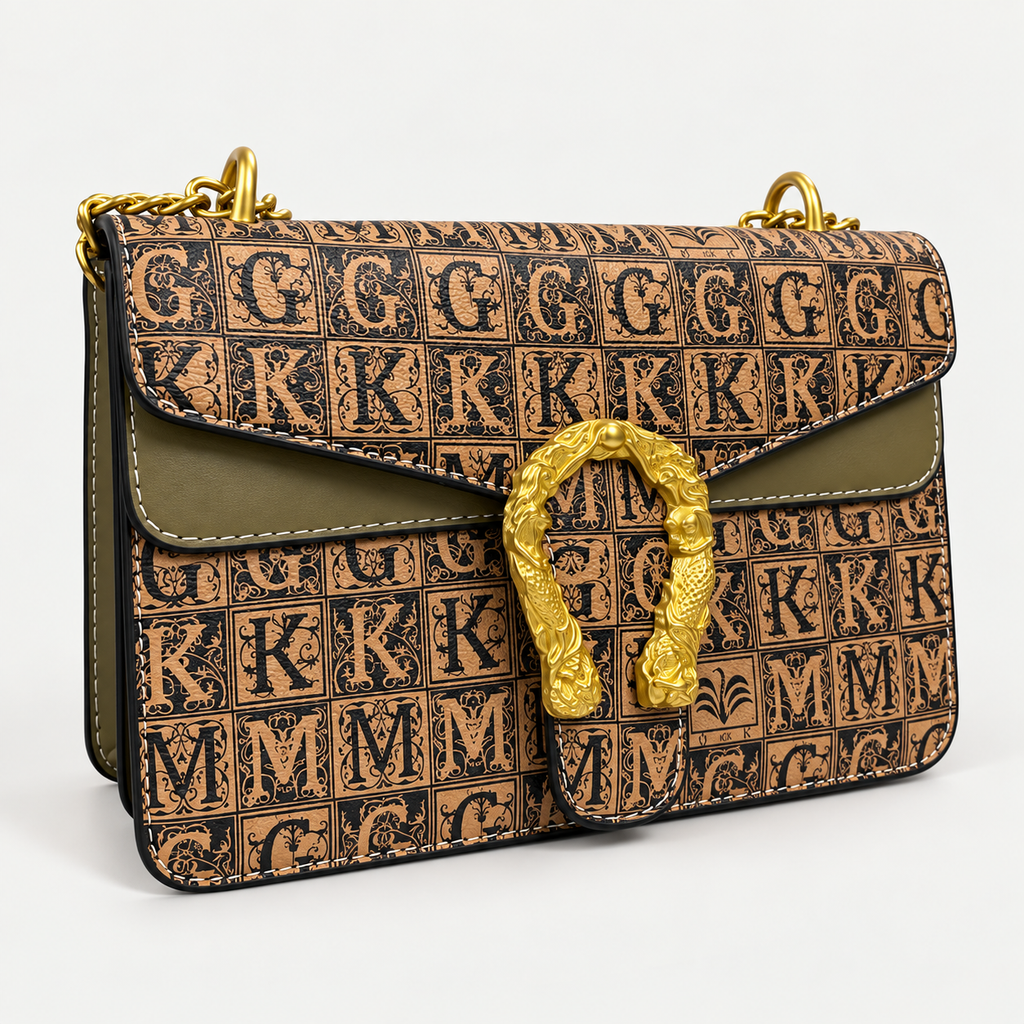 Elegant Vintage Monogram Shoulder Bag For Women