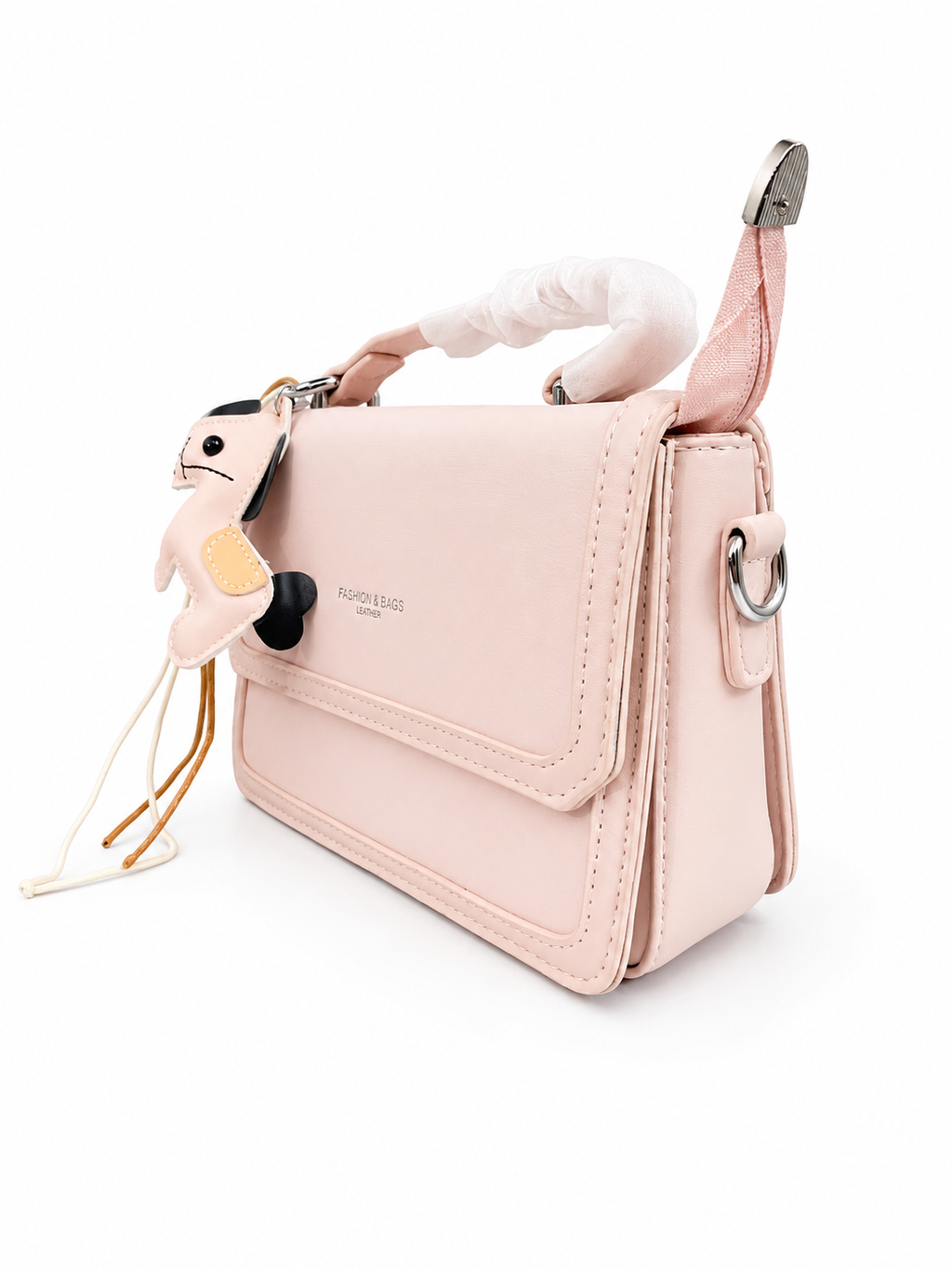 Elegant Blush Pink Structured Fashion Handbag