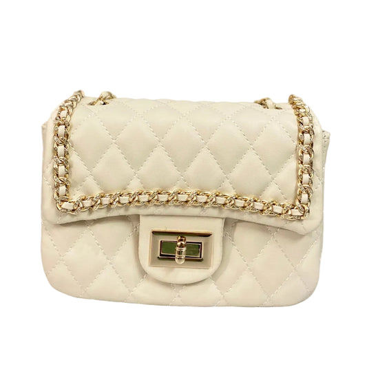 White Premium Leather Shoulder Bag for Women | Elegant Crossbody Handbag