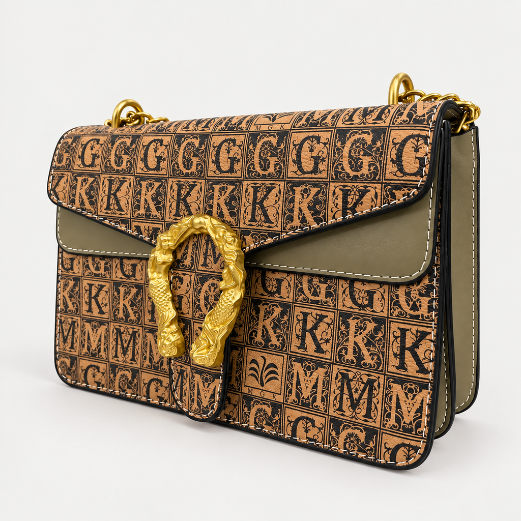 Elegant Vintage Monogram Shoulder Bag For Women