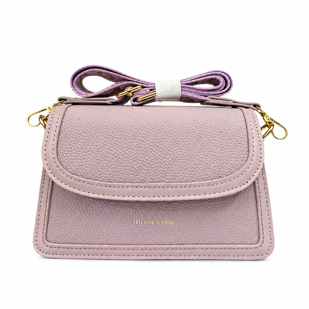 A Luxury Mini Crossbody Bag with Designer Strap – Blush Pink