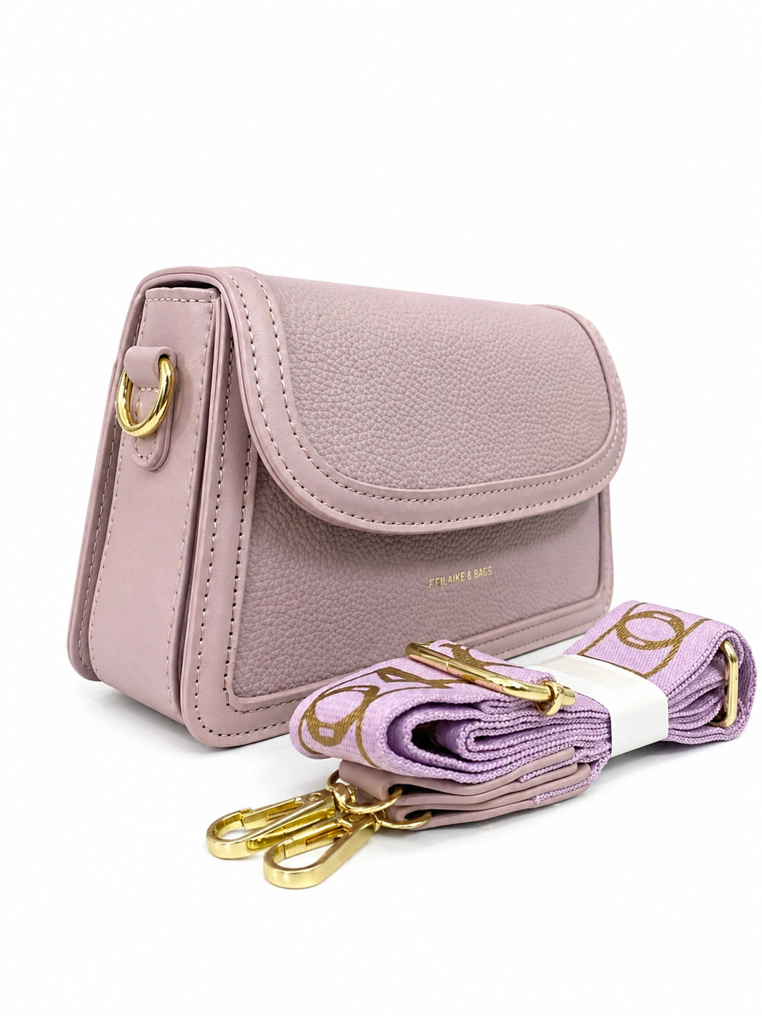 A Luxury Mini Crossbody Bag with Designer Strap – Blush Pink