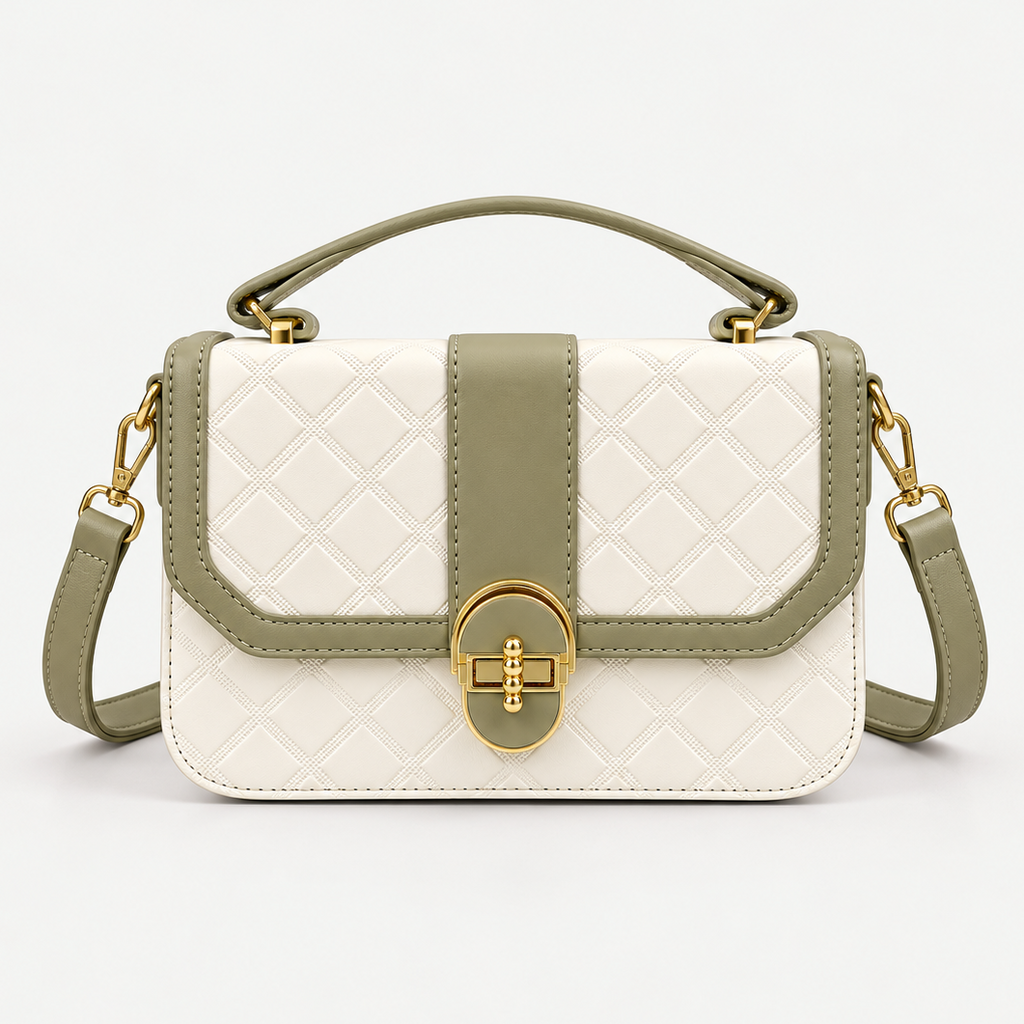 Sage Green elegant Shoulder  PU Leather Handbag