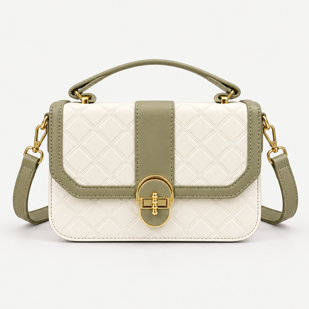 Sage Green elegant Shoulder  PU Leather Handbag