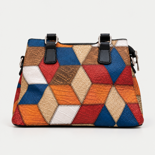 Colorful Patchwork Leather Shoulder Handbag