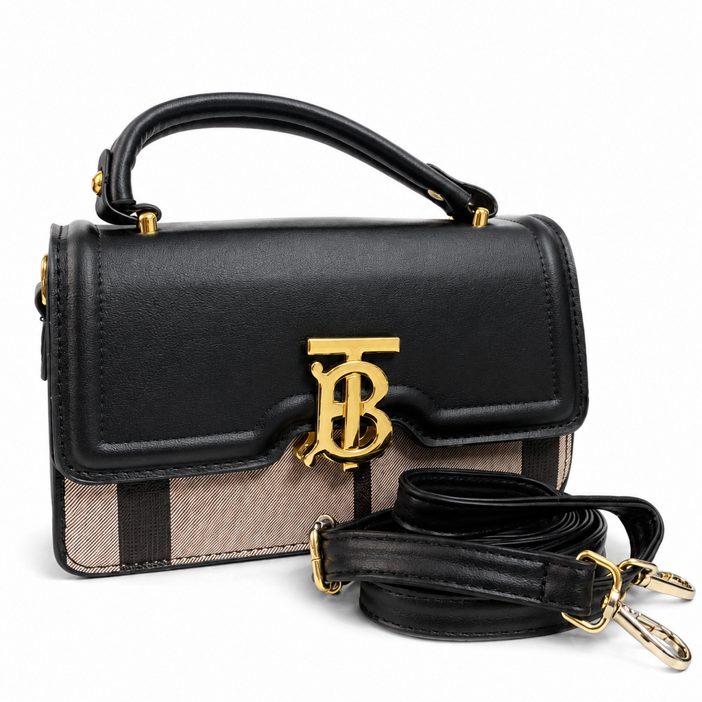 Classic Black Leather Satchel