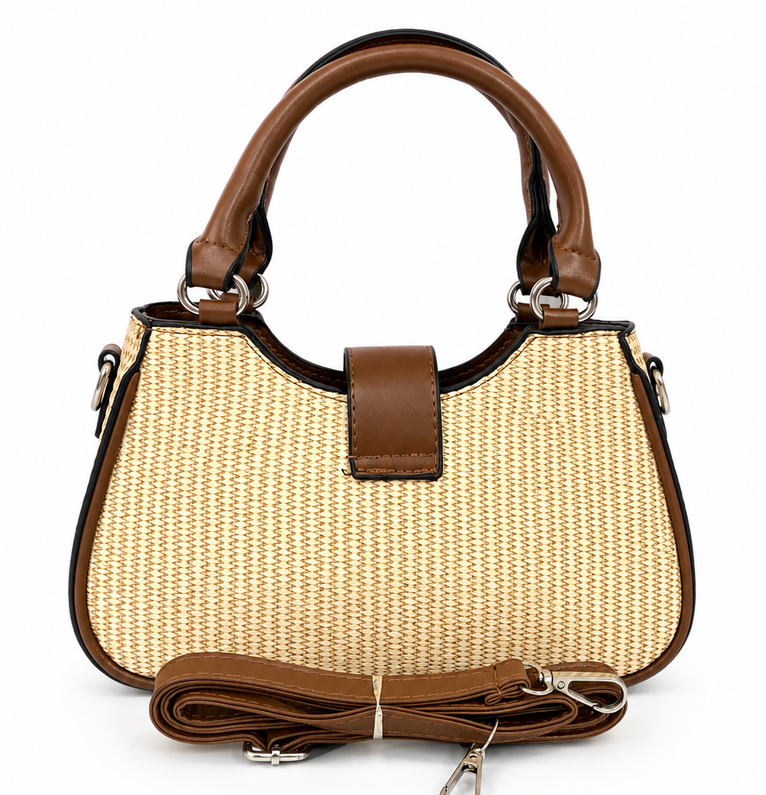 Elegant Woven Brown Handbag for Women