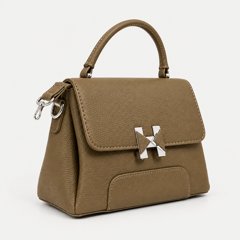 Elegant Pebbled Leather Top Handle Handbag