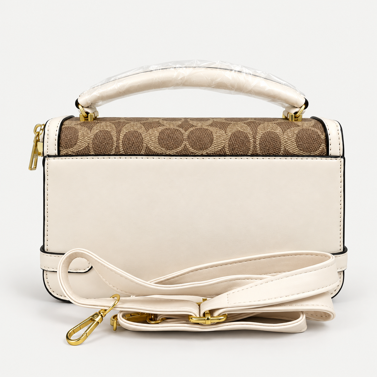 Elegant Cream & Brown Monogram Handbag