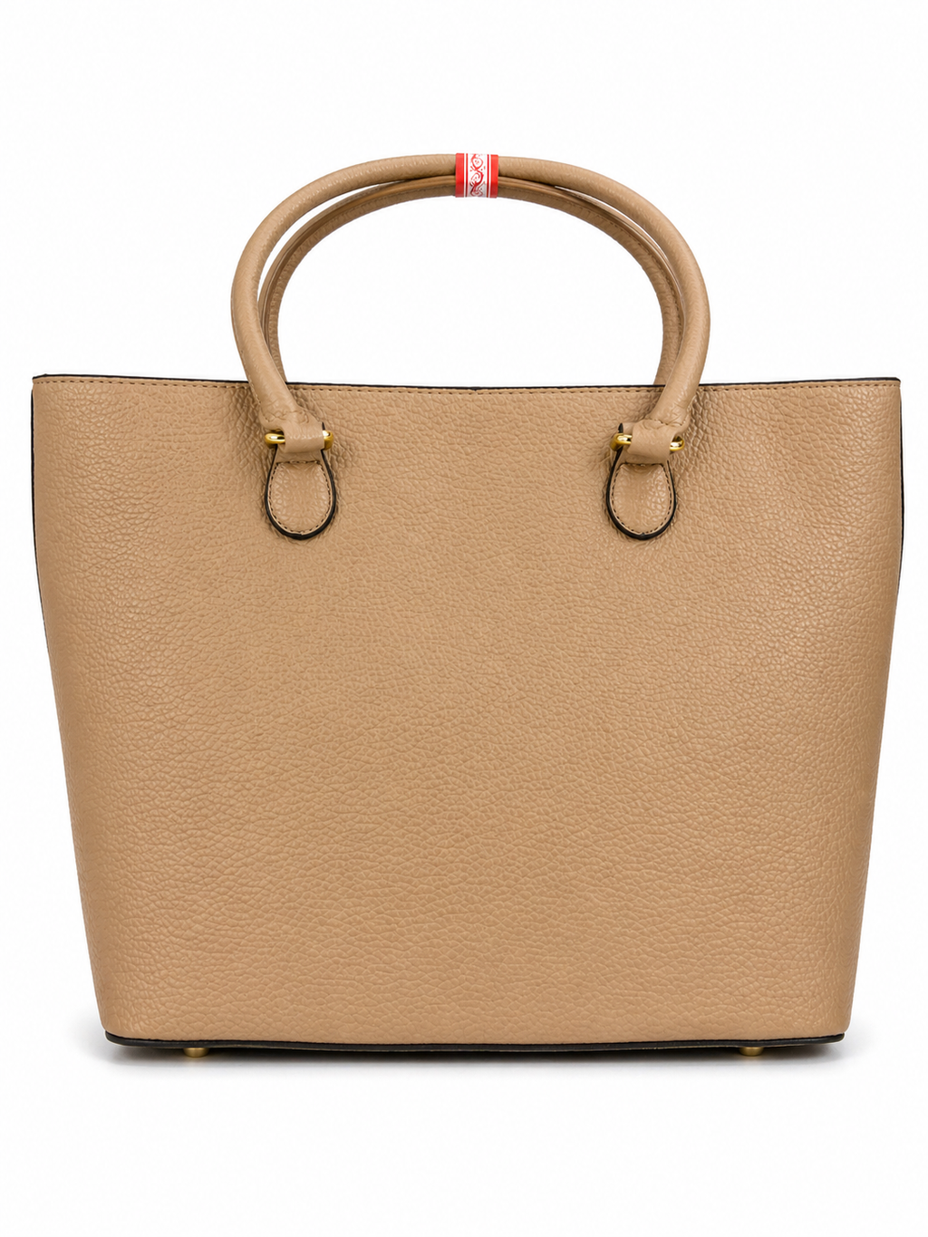 Classic Beige Pebbled Leather Tote Bag – Minimal Everyday Handbag