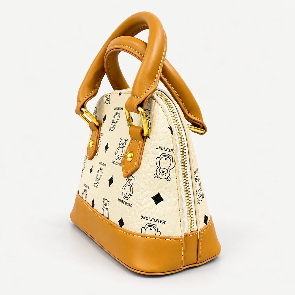 Elegant Teddy Print Handbag