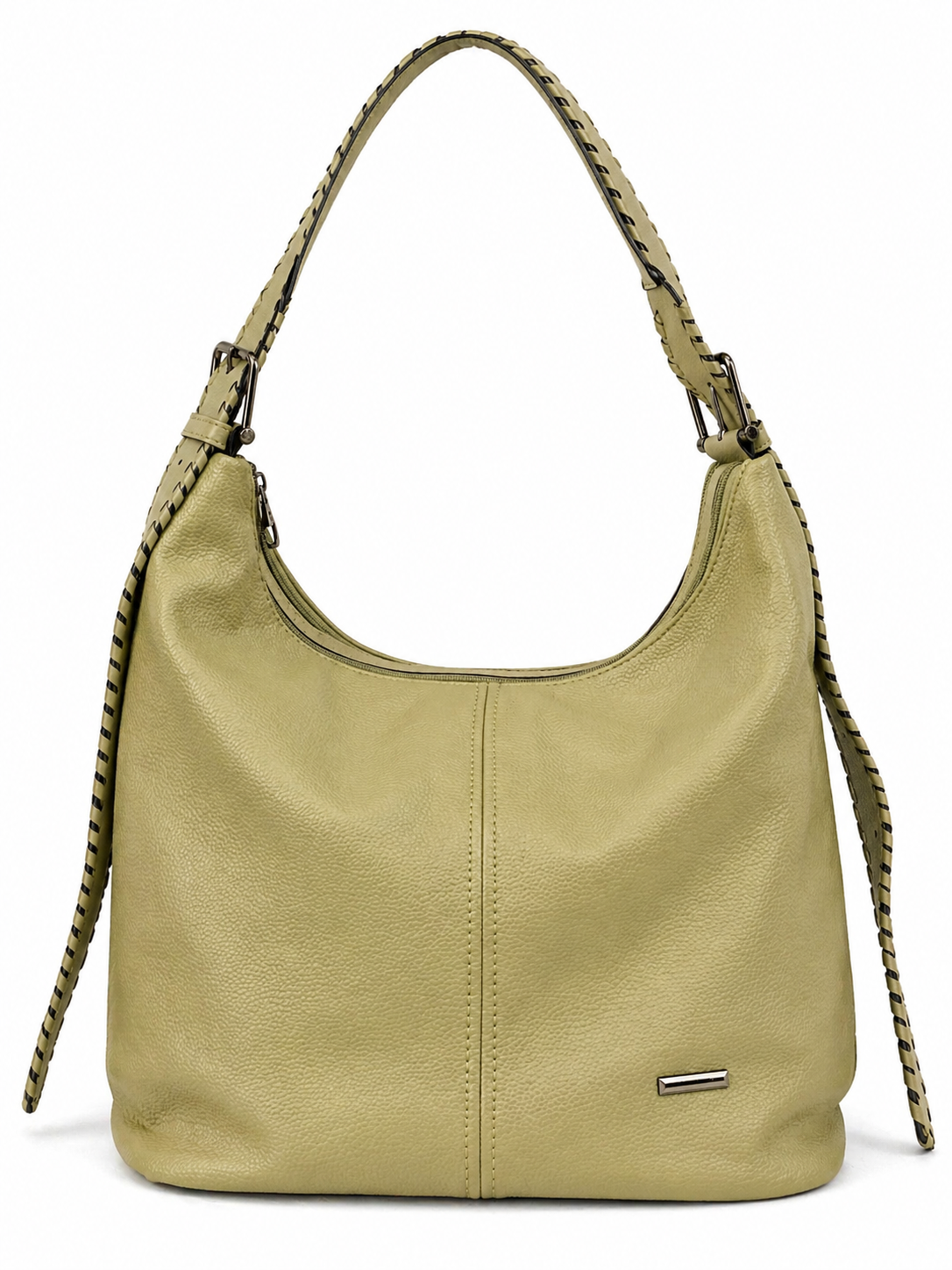 Elegant Olive Green Slouchy Hobo Shoulder Bag with Adjustable Strap