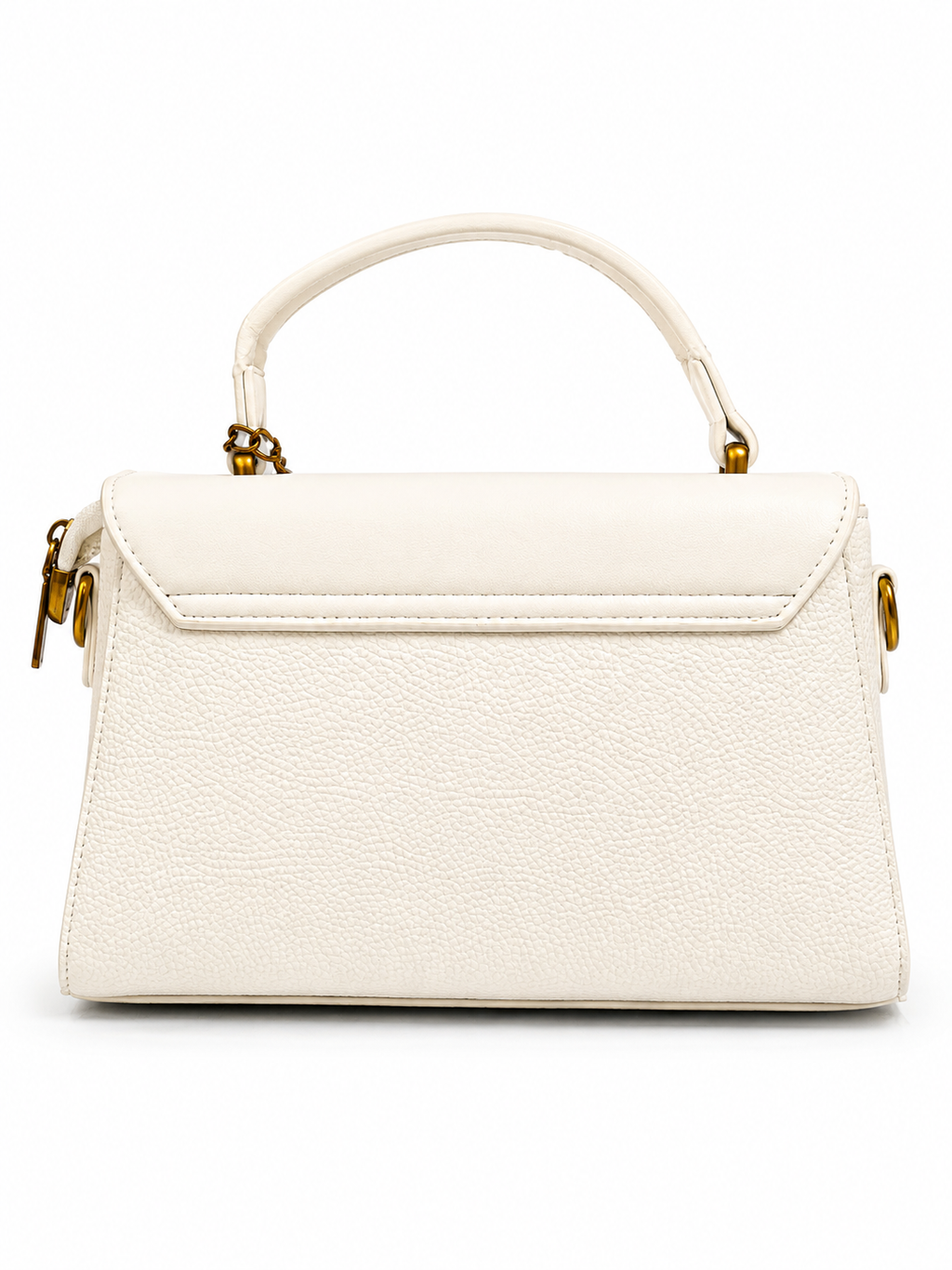 Elegant White Gold-Accent Shoulder Bag