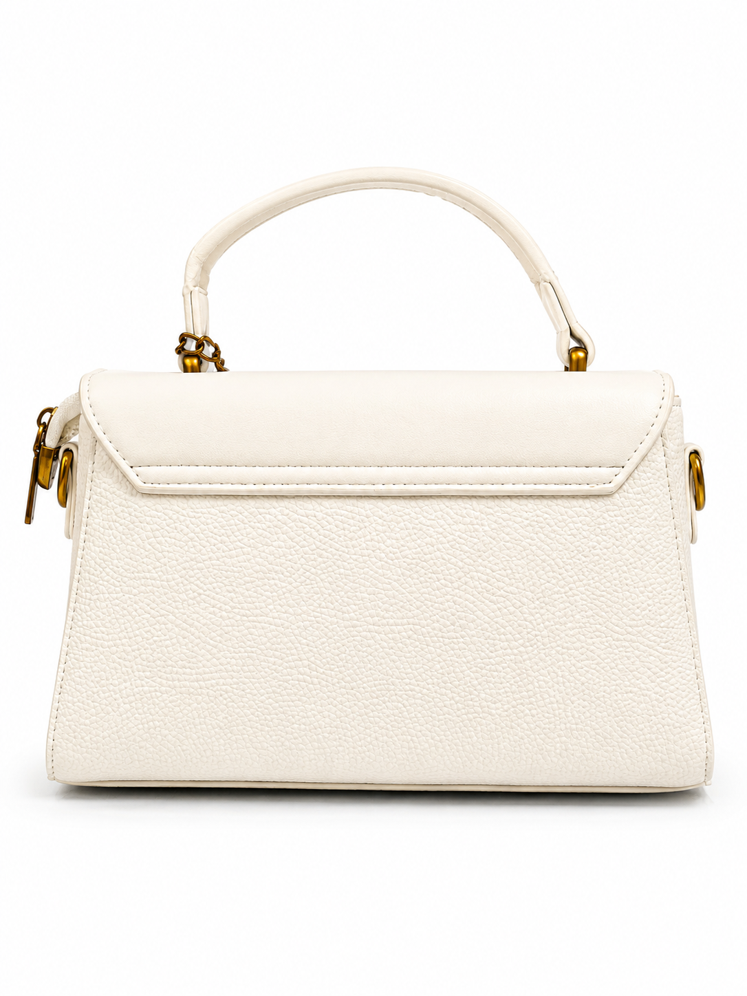 Elegant White Gold-Accent Shoulder Bag