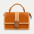Elegant Cognac Brown Leather Shoulder Handbag