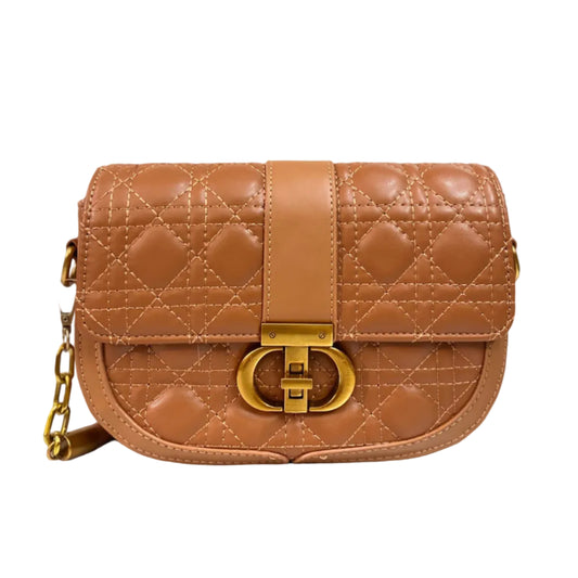 Elegant Brown Women’s Handbag | Premium PU Leather Shoulder & Crossbody Bag