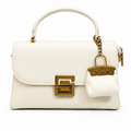 Elegant White Gold-Accent Shoulder Bag
