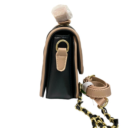Luxury Quilted Black & Beige Crossbody Shoulder Bag for Women | Premium Fashion Handbag