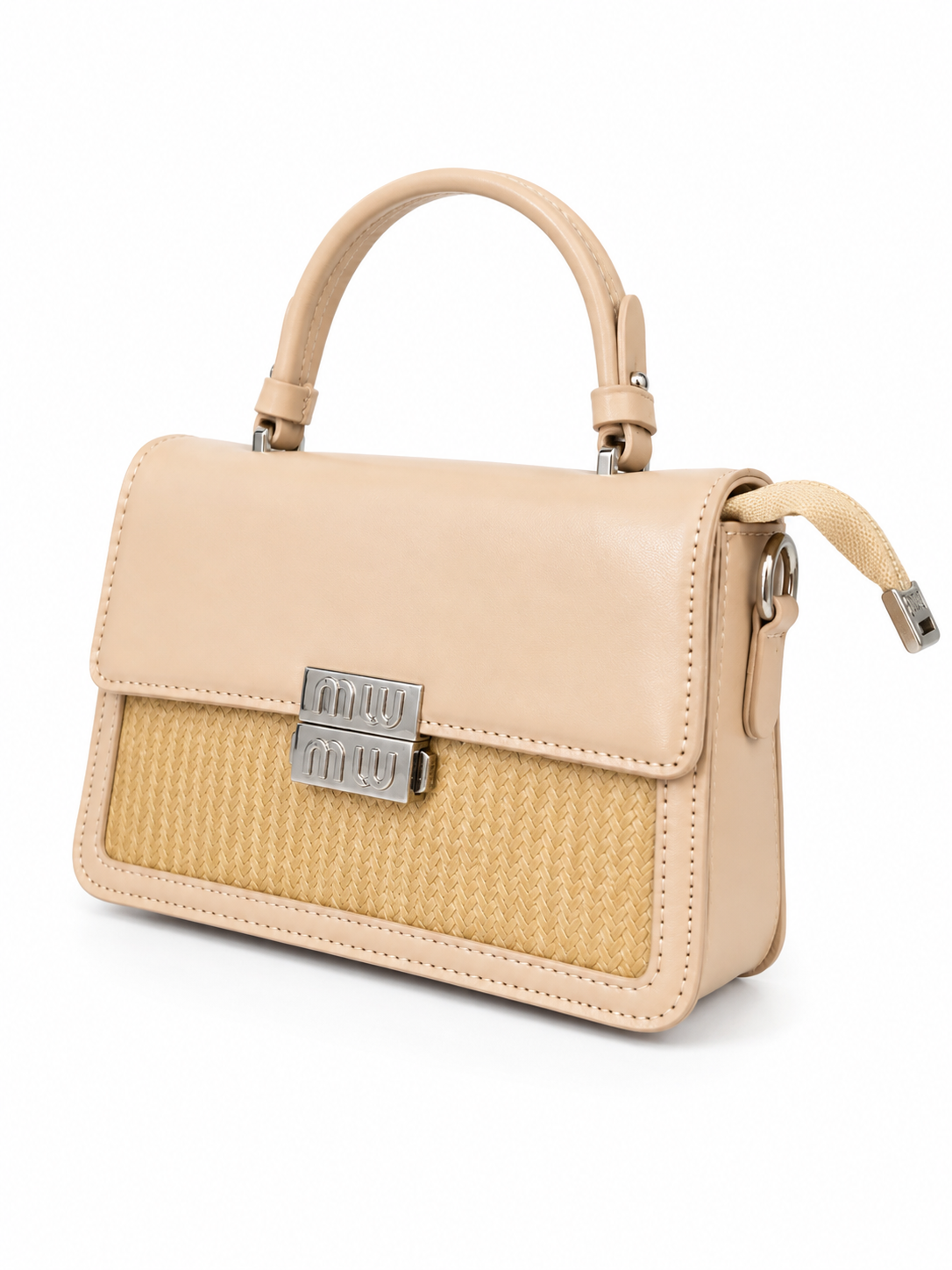 Elegant Beige Classic Top Handle Handbag