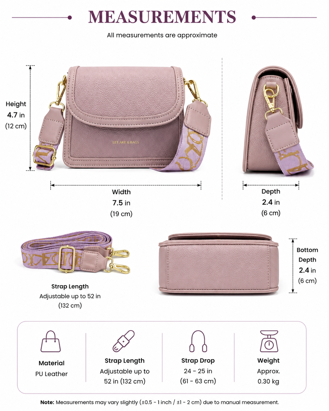A Luxury Mini Crossbody Bag with Designer Strap – Blush Pink