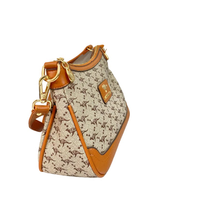 Premium Brown Caramel Horse Logo Handbag – Women’s Luxury Shoulder & Crossbody Bag