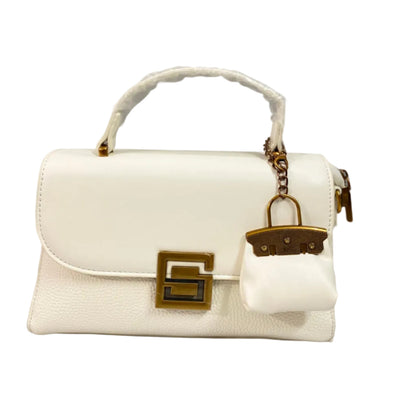 Elegant White Women’s Handbag | Premium PU Leather Crossbody & Shoulder Bag
