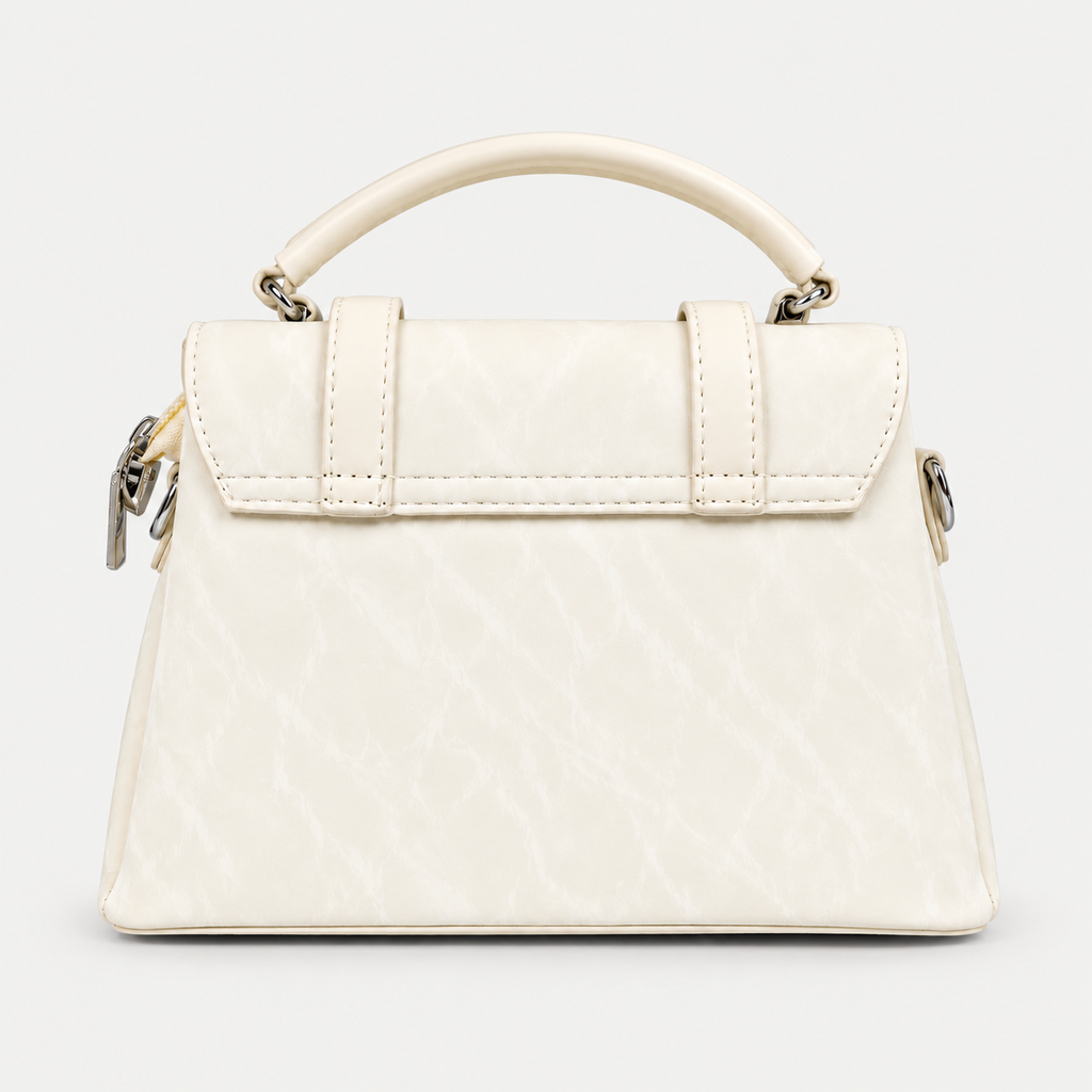 Elegant Ivory Leather Handbag Shoulder bag