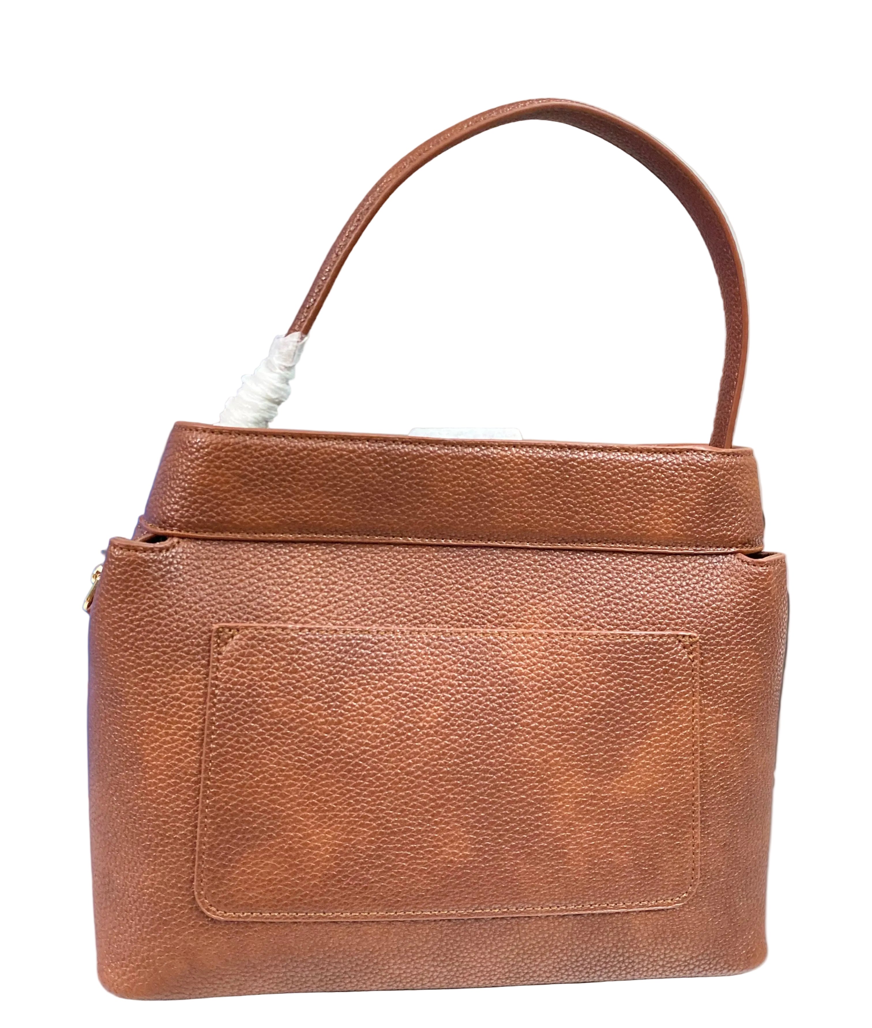 Elegant Textured Leather Top Handle Handbag