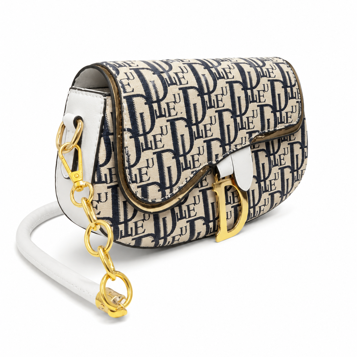 Structured Monogram-Print Handbag