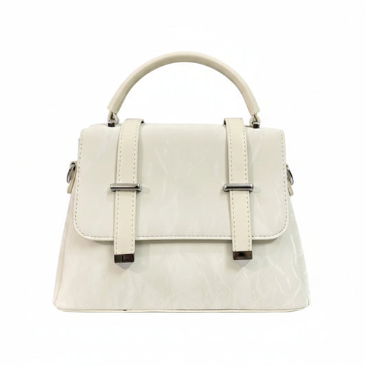 Elegant White Women’s Handbag | Premium PU Leather Shoulder & Crossbody Bag